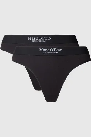 Marc O’ Polo Stringi z prążkowaną fakturą i elastycznym paskiem z logo