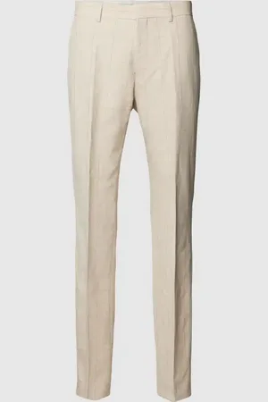 HUGO BOSS Spodnie do garnituru o kroju slim fit w kant model ‘Lenon’