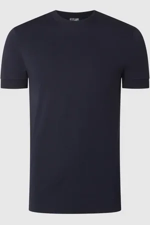 Drykorn T-shirt z prążkowanym, okrągłym dekoltem model ‘ANTON’