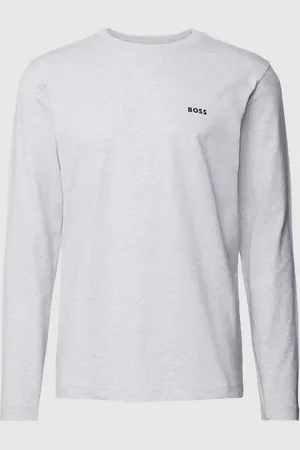 HUGO BOSS Bluzka z długim rękawem i nadrukiem z logo