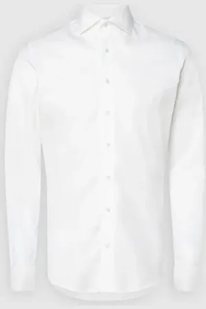 Profuomo Koszula biznesowa o kroju slim fit z diagonalu