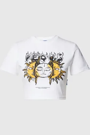 PEQUS T-shirt krótki z nadrukiem z motywem model ‘Face the Sun’