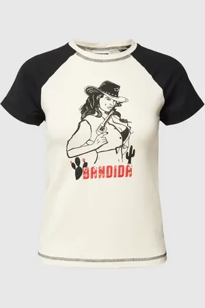 Noisy May T-shirt z nadrukiem z motywem i napisem model ‘KATINKA’