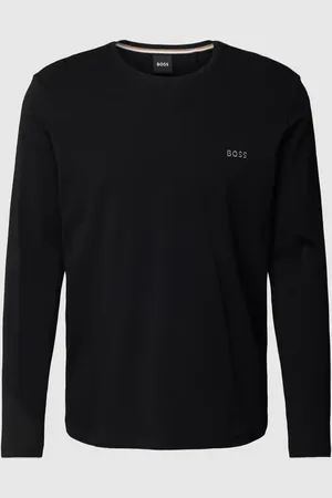 HUGO BOSS Bluzka z długim rękawem i wyhaftowanym logo model ‘Mix&Match’