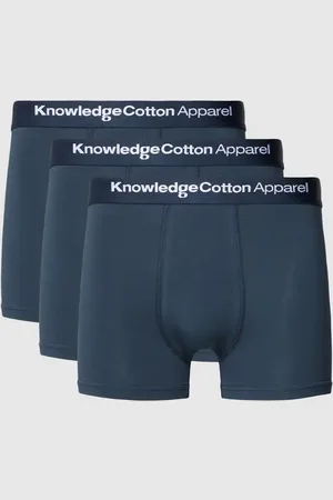 Knowledge Cotton Apparal Obcisłe bokserki z elastycznym paskiem z logo w zestawie 3 szt.