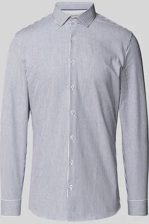 Olymp Koszula biznesowa o kroju super slim fit z dodatkiem streczu i wzorem w paski