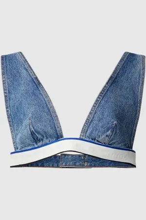 Hugo Blue NOWOŚĆ w P&C*: Stanik jeansowy z pasem z logo model ‘Gebra’