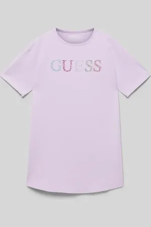 Guess T-shirt z obszyciem z kamieni stras