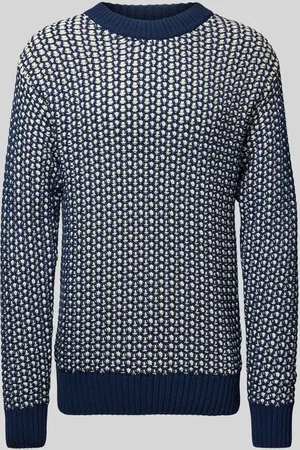 Thinking Mu Sweter z dzianiny z okrągłym dekoltem model ‘SANTOS’