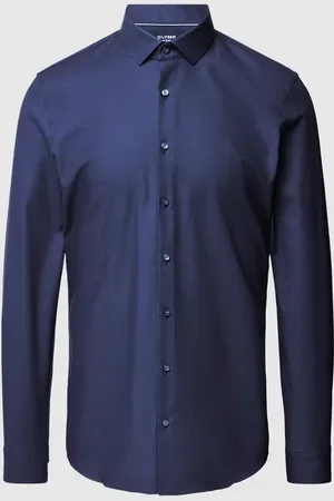 Olymp Koszula biznesowa o kroju slim fit z twillu z dodatkiem streczu
