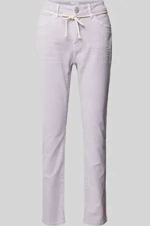 Opus Jeansy o kroju regular fit z wiązanym paskiem model ‘Louis fresh’
