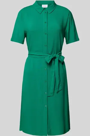 VILA Sukienka T-shirtowa o długości do kolan z wykładanym kołnierzem model ‘paya’