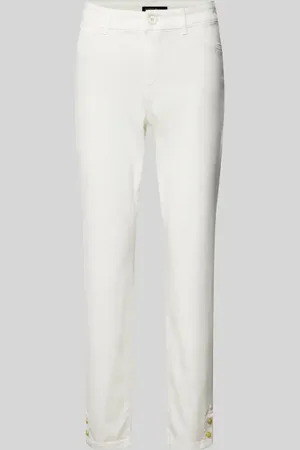 Marc Cain Jeansy o kroju slim fit w jednolitym kolorze