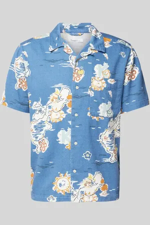 Knowledge Cotton Apparal Koszula casualowa o kroju regular fit z listwą guzikową