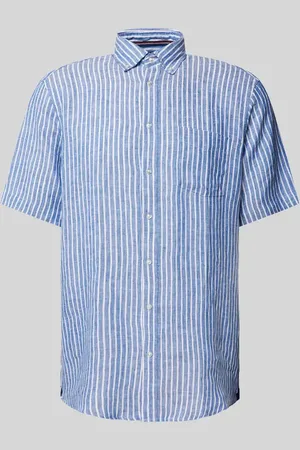 Christian Berg Koszula casualowa o kroju slim fit z lnu ze wzorem w paski