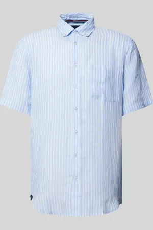 Christian Berg Koszula casualowa o kroju slim fit z lnu ze wzorem w paski
