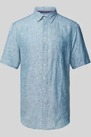 Christian Berg Koszula lniana o kroju regular fit z kołnierzykiem typu button down