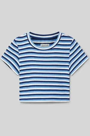 TOM TAILOR T-shirt krótki z efektem prążkowania