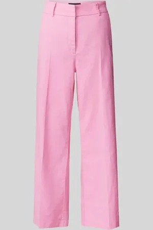 Cambio Lniane spodnie o kroju regular fit w kant model ‘CALIFORNIA’