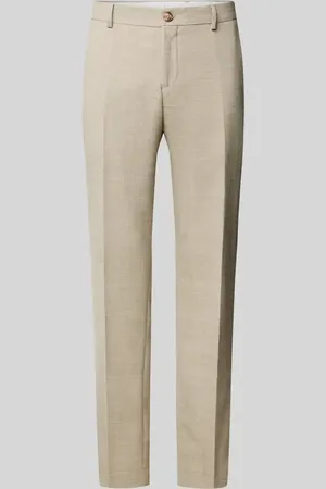 SELECTED Spodnie do garnituru o kroju slim fit zapinane na guzik i zamek błyskawiczny model ‘OASIS’