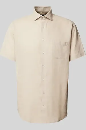 Bruun & Stengade Koszula lniana o kroju casual modern fit z kieszenią na piersi model ‘LOTT’