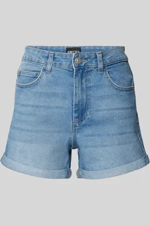 Pieces® Szorty jeansowe z prostą nogawką i 5 kieszeniami model ‘PEGGY’