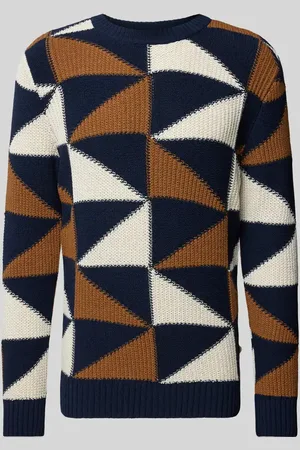Thinking Mu Sweter z dzianiny we wzory na całej powierzchni