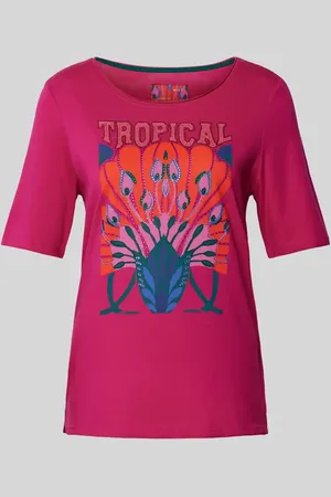 Oui T-shirt z obszyciem z kamieni stras