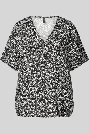 VERO MODA Bluzka o luźnym kroju z wiskozy z dekoltem w serek model ‘EASY’