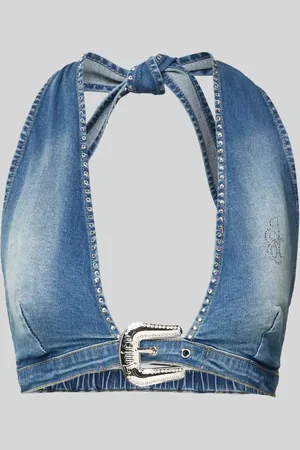 Juicy Couture Top na ramiączkach z obszyciem ozdobnymi kamieniami i sprzączką