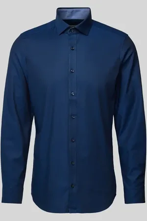 Olymp Koszula biznesowa o kroju slim fit z jednolitą fakturą