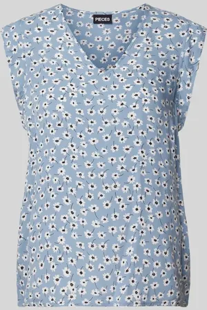 Pieces® Bluzka z wiskozy z dekoltem w serek model ‘NYA’