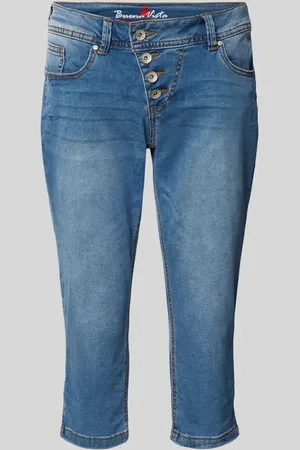 Buena Vista Jeansy capri o kroju slim fit z 5 kieszeniami model ‘Malibu’