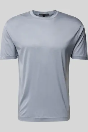 Drykorn T-shirt z prążkowanym, okrągłym dekoltem model ‘GILBERD’