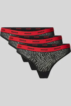 HUGO BOSS Stringi z elastycznym pasem z logo w zestawie 3 szt.