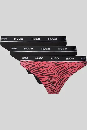 HUGO BOSS Stringi z elastycznym pasem z logo w zestawie 3 szt.