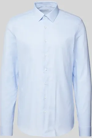 Calvin Klein Koszula biznesowa o kroju slim fit z listwą guzikową model ‘Bari’