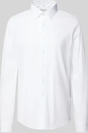 Calvin Klein Koszula biznesowa o kroju slim fit z listwą guzikową model ‘Bari’