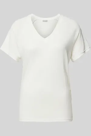 FRANSA T-shirt z dekoltem w serek model ‘Joselyn’