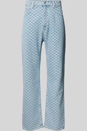 Hugo Blue Jeansy o kroju relaxed fit ze wzorem w kratę model ‘Nate’