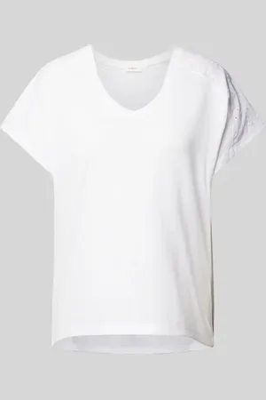 QS by s.Oliver T-shirt z koronką szydełkową