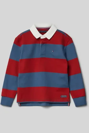 Tommy Hilfiger Bluzka z długim rękawem, wykładanym kołnierzem i wyhaftowanym logo