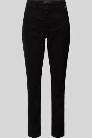 Marc Cain Spodnie o kroju slim fit z aplikacją z logo