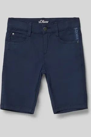 QS by s.Oliver Bermudy o kroju slim fit z napisem z logo model ‘BRAD’