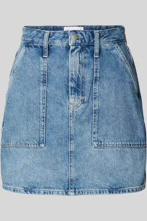 Calvin Klein Spódnica jeansowa z bocznymi, wpuszczanymi kieszeniami model ‘LINE’