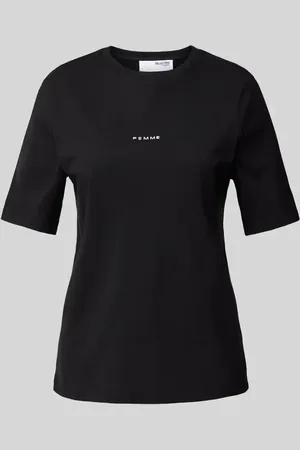 SELECTED T-shirt z wyhaftowanym logo model ‘SIGNE-HANKIE’