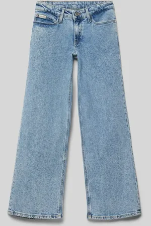 Calvin Klein Jeansy z szeroką nogawką i detalem z logo