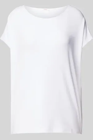 QS by s.Oliver T-shirt z mieszanki wiskozy z okrągłym dekoltem