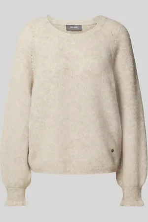 Mos Mosh Sweter z dzianiny z prążkowanymi wykończeniami