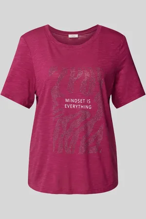 QS by s.Oliver T-shirt z prążkowanym okrągłym dekoltem